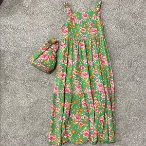 Isaac Mizrahi Green and Pink Floral Dress